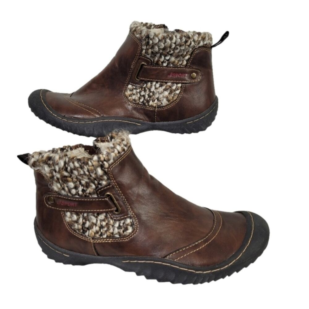 JSPORT by Jambu Darcie Boot WMS 9.5M  Brown Fall & Winter Faux Fur